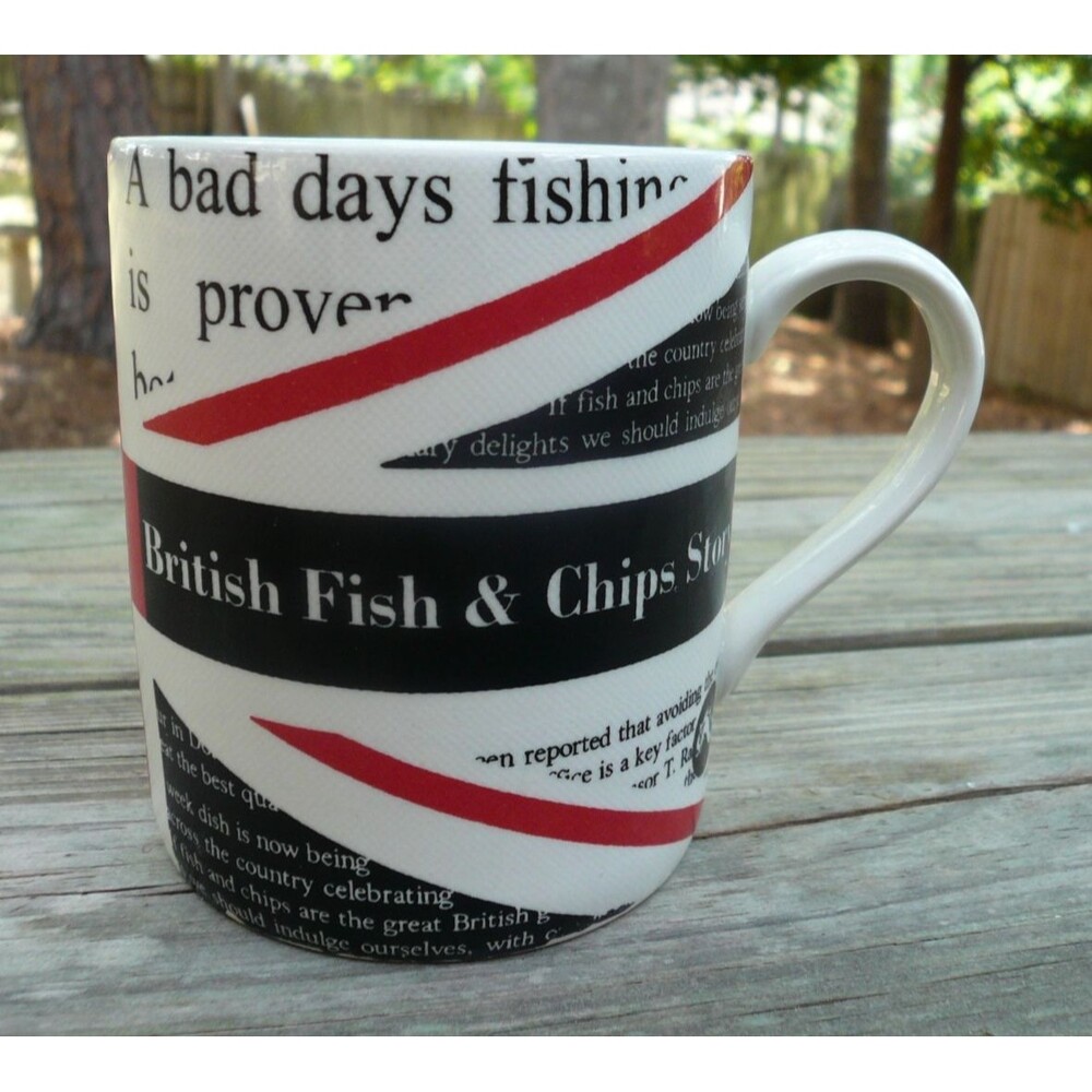 1990's Fish & Chips Mug 12oz by Andrew Tanner for Poole Pottery England